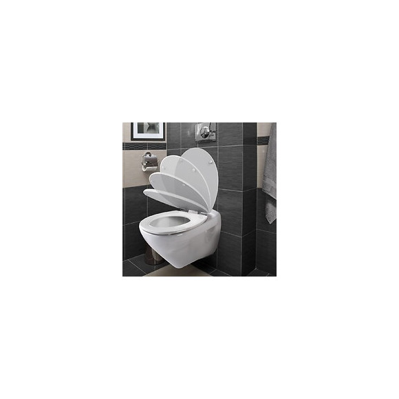 Abattant Wc En Bois Compressé À Fermeture Progressive Cilento Blanc