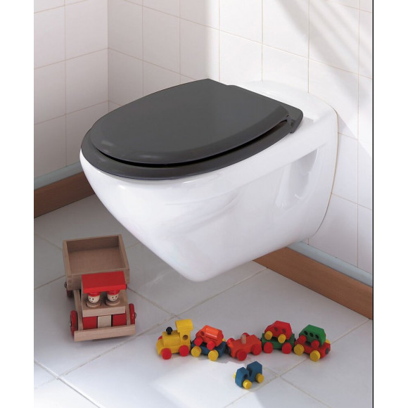 Abattant Wc En Bois Compressé Déclipsable Atlas Gris