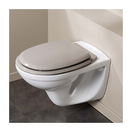 Abattant Wc En Bois Compressé Déclipsable Atlas Taupe Clair