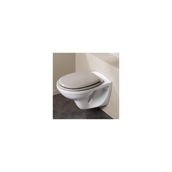 Abattant Wc En Bois Compressé Déclipsable Atlas Taupe Clair