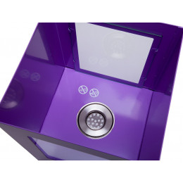 Grosse Cheminée Bioéthanol En Acier Laqué Violet Avec Deux Vitres En Verre Trempé Thermorésistant