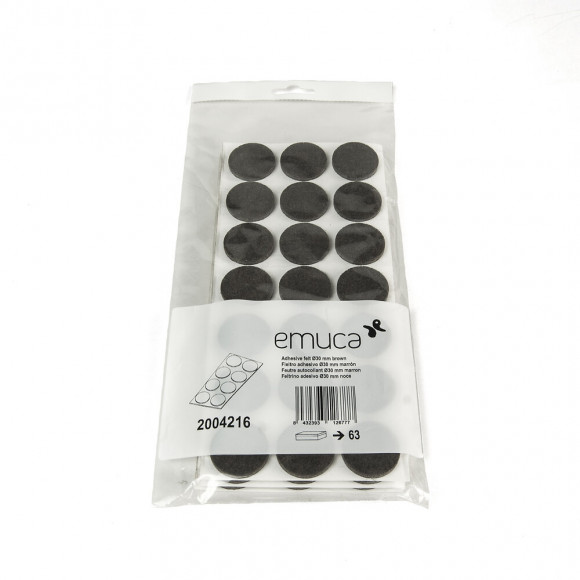 Emuca Patins En Feutre Adhésifs Pour Meubles, Circulaires, D. 30 Mm, 630 Ut.