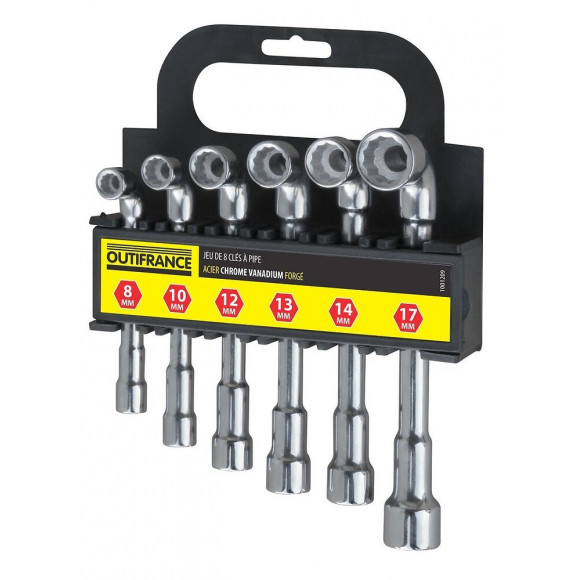 6 Clés À Pipe : 8 / 10 / 12 / 13 / 14 / 17 Mm