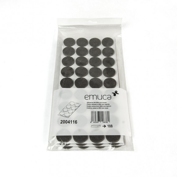 Emuca Patins En Feutre Adhésifs Pour Meubles, Circulaires, D. 24 Mm, 1.080 Ut.