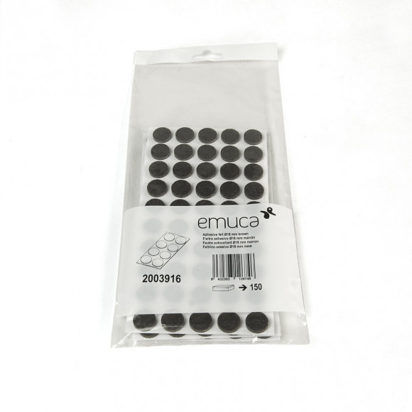 Emuca Patins En Feutre Adhésifs Pour Meubles, Circulaires, D. 16 Mm, 1.500 Ut.