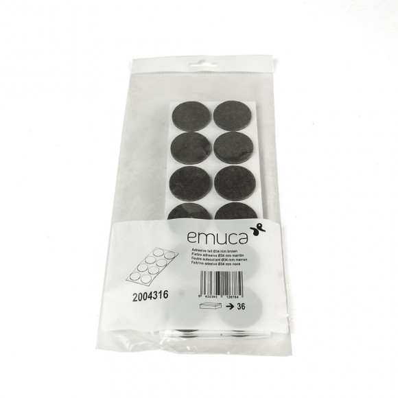 Emuca Patins En Feutre Adhésifs Pour Meubles, Circulaires, D. 34 Mm, 360 Ut.