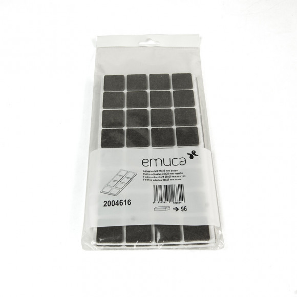 Emuca Patins En Feutre Adhésifs Pour Meubles, Carrés, 25 X 25 Mm, 960 Ut.