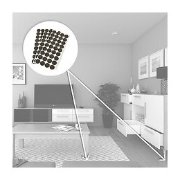 Emuca Patins En Feutre Adhésifs Pour Meubles, Carrés, 30 X 30 Mm, 630 Ut.