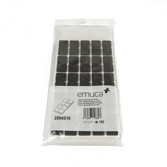 Emuca Patins En Feutre Adhésifs Pour Meubles, Carrés, 20 X 20 Mm, 1.500 Ut.