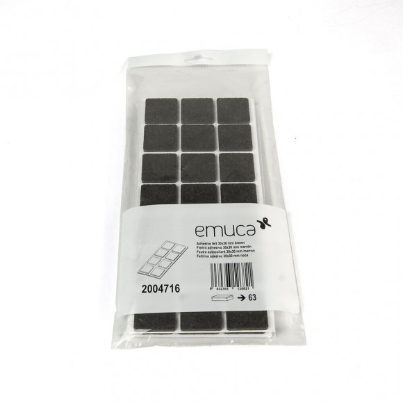 Emuca Patins En Feutre Adhésifs Pour Meubles, Carrés, 30 X 30 Mm, 630 Ut.