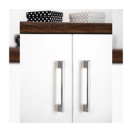 Emuca Poignée Pour Meuble, Entraxe 128 Mm, Zamak, Chromé, 20 Ut.