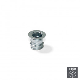 Emuca Écrou Pour Perçages Fraisés, Filetage Métrique M6, Zamak, Zingué, 100 Ut.