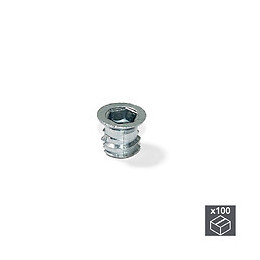 Emuca Écrou Pour Perçages Fraisés, Filetage Métrique M6, Zamak, Zingué, 100 Ut.