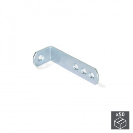 Emuca Équerre D'assemblage Pour Meubles, 70 X 22.5 Mm, 4 Perçages, Acier, Zingué, 50 Ut.