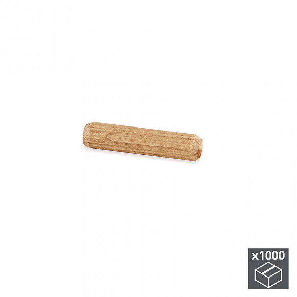 Emuca Tourillons, D. 6 Mm, 30 Mm, Bois, 1.000 Ut.