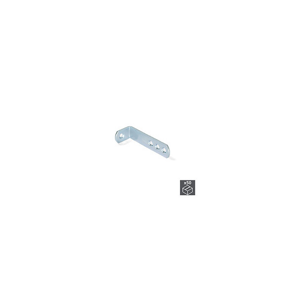 Emuca Équerre D'assemblage Pour Meubles, 70 X 22.5 Mm, 4 Perçages, Acier, Zingué, 50 Ut.