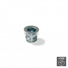 Emuca Écrou Pour Perçages Fraisés, Filetage Métrique M8, Zamak, 100 Ut.