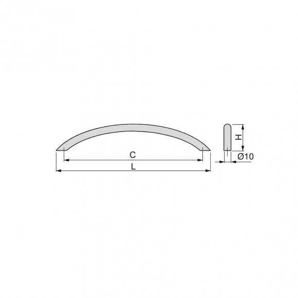 Emuca Poignée Pour Meuble, D. 10 Mm, Entraxe 160 Mm, Acier, Nickel Satiné, 25 Ut.