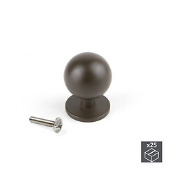Emuca Poignée Pour Meuble, D. 20 Mm, Zamak, Couleur Moka, 25 Ut.