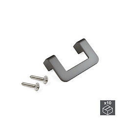 Emuca Poignée Pour Meuble, Entraxe 64 Mm, Zamak, Couleur Titane, 10 Ut.