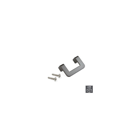 Emuca Poignée Pour Meuble, Entraxe 64 Mm, Zamak, Couleur Titane, 10 Ut.