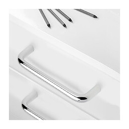 Emuca Poignée Pour Meuble, D. 8 Mm, Entraxe 96 Mm, Acier, Chromé, 20 Ut.