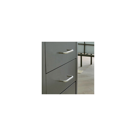 Emuca Poignée Pour Meuble, D. 8 Mm, Entraxe 96 Mm, Acier, Chromé, 20 Ut.