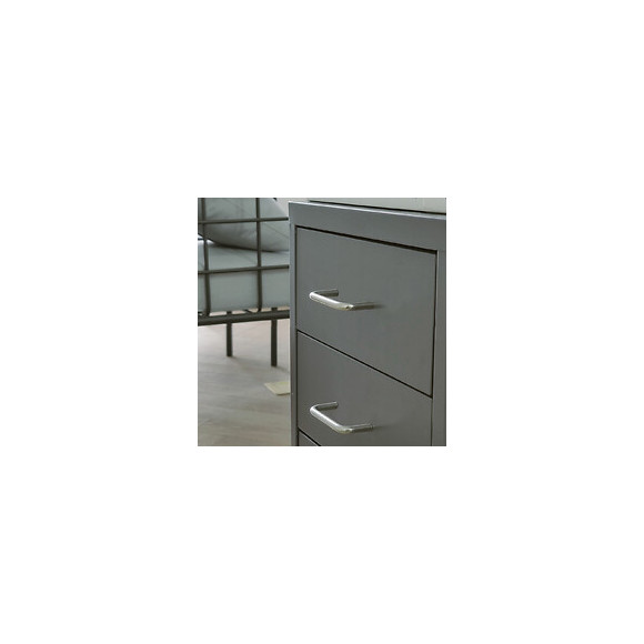 Emuca Poignée Pour Meuble, D. 8 Mm, Entraxe 96 Mm, Acier, Chromé, 20 Ut.