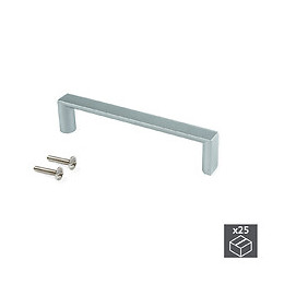 Emuca Poignée Pour Meuble, Entraxe 96 Mm, Zamak, Gris Métallisé, 25 Ut.