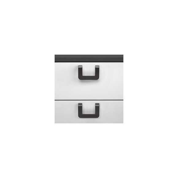 Emuca Poignée Pour Meuble, Entraxe 64 Mm, Zamak, Couleur Titane, 10 Ut.