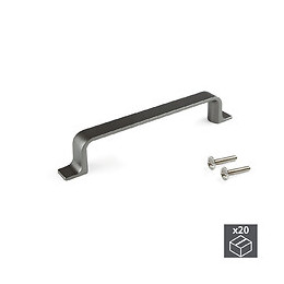 Emuca Poignée Pour Meuble, Entraxe 96 Mm, Zamak, Couleur Titane, 20 Ut.