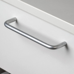 Emuca Poignée Pour Meuble, D. 8 Mm, Entraxe 96 Mm, Acier, Chromé Mat, 20 Ut.