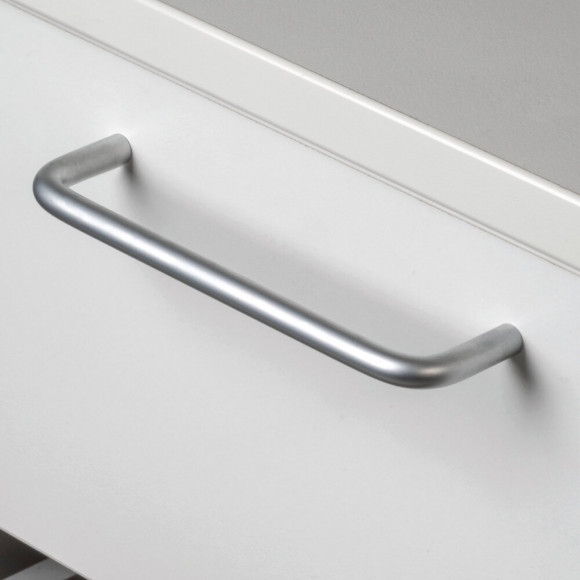 Emuca Poignée Pour Meuble, D. 8 Mm, Entraxe 96 Mm, Acier, Chromé Mat, 20 Ut.