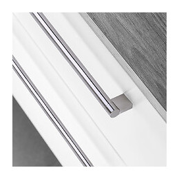 Emuca Poignée Pour Meuble, D. 16 Mm, Entraxe 192 Mm, Acier, Nickel Satiné, 20 Ut.