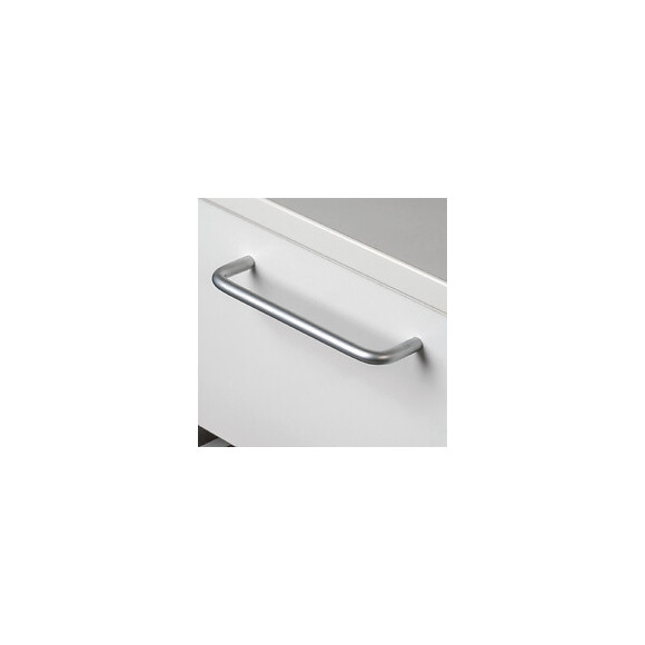 Emuca Poignée Pour Meuble, D. 8 Mm, Entraxe 96 Mm, Acier, Chromé Mat, 20 Ut.