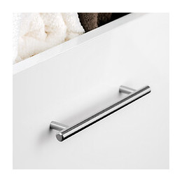 Emuca Poignée Pour Meuble, D. 12 Mm, Entraxe 384 Mm, Acier, Nickel Satiné, 10 Ut.