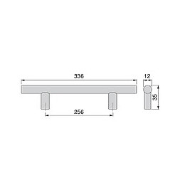 Emuca Poignée Pour Meuble, D. 12 Mm, Entraxe 256 Mm, Acier, Nickel Satiné, 10 Ut.