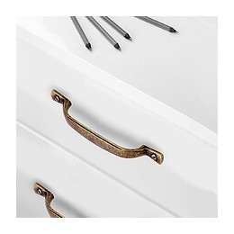 Emuca Poignée Pour Meuble, Entraxe 96 Mm, Zamak, Bronze, 20 Ut.