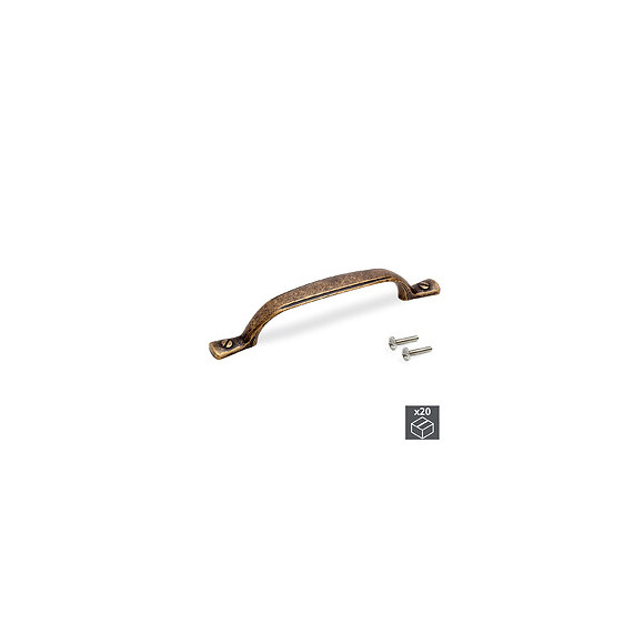 Emuca Poignée Pour Meuble, Entraxe 96 Mm, Zamak, Bronze, 20 Ut.