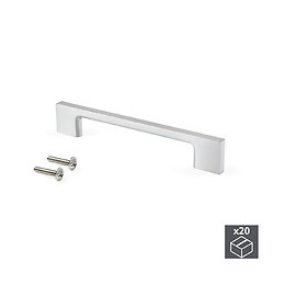 Emuca Poignée Pour Meuble, Entraxe 160 Mm, Zamak, Gris Métallisé, 20 Ut.