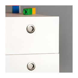 Emuca Poignée Pour Meuble, D. 41 Mm, Zamak, Nickel Satiné, 25 Ut.