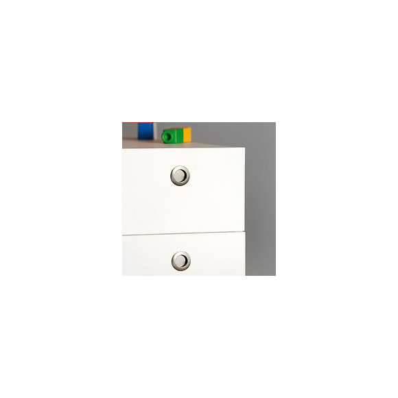 Emuca Poignée Pour Meuble, D. 41 Mm, Zamak, Nickel Satiné, 25 Ut.