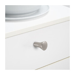 Emuca Poignée Pour Meuble, D. 16 Mm, Zamak, Nickel Satiné, 25 Ut.