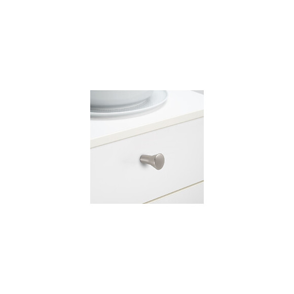 Emuca Poignée Pour Meuble, D. 16 Mm, Zamak, Nickel Satiné, 25 Ut.