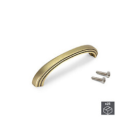 Emuca Poignée Pour Meuble, Entraxe 128 Mm, Zamak, Or Ancien, 25 Ut.