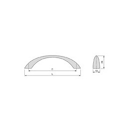 Emuca Poignée Pour Meuble, Entraxe 128 Mm, Zamak, Gris Métallisé, 20 Ut.