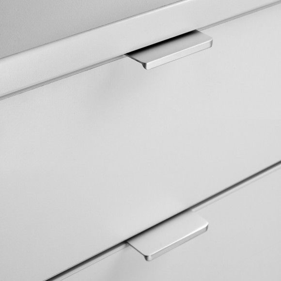 Emuca Poignée Pour Meuble Setubal, Entraxe 128 Mm, Aluminium, Anodisé Mat, 25 Ut.