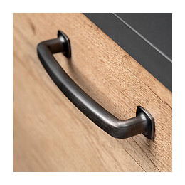 Emuca Poignée Pour Meuble, Entraxe 128 Mm, Zamak, Titane Satiné, 20 Ut.