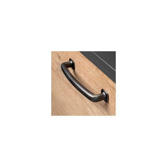 Emuca Poignée Pour Meuble, Entraxe 128 Mm, Zamak, Titane Satiné, 20 Ut.