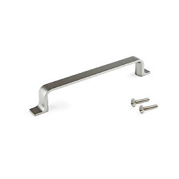 Emuca Poignée Pour Meble Kobe, 128, Nickel Satiné, Zamak